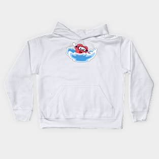 Heart Swimming Waves Kids Hoodie